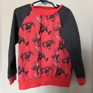 Boys Marvel Spiderman Sweater Red & Grey Size 5T